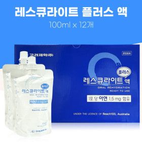 상품 이미지: 레스큐라이트 플러스액 100ml x 12포 (1박스) / 마시는 포도당 비타민 혼합음료 어린이