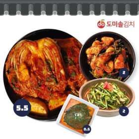 상품 이미지: 도미솔 포기5.5kg+열무김치2kg+총각김치2kg+깻잎김치0.5kg 총10kg