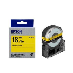 상품 이미지: 엡손 라벨테이프 SC18Y-PX 18mmX9m 노랑 검정