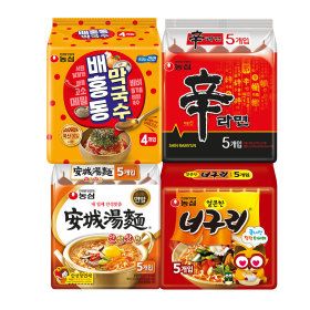 상품 이미지: 배홍동 막국수 4입+신라면 5입+안성탕면 5입+너구리 5입 (총 19봉)
