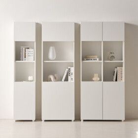 상품 이미지: 모노 책장 400/600/800/1200 도어형/오픈형 수납/철제 거실책장 철제책장 책장수납함 모듈책장