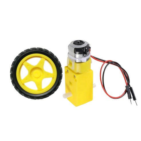 상품 이미지: 아두이노 TT 모터 200RPM DC 기어드 모터 with 바퀴 세트 D19-1