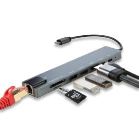 상품 이미지: C타입 8in1 멀티 허브 USB LAN SD TF HDMI 노트북 태블릿 컴퓨터 아이패드