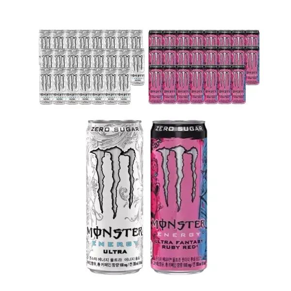 상품 이미지: 몬스터 에너지 울트라, 355ml, 24개 + 판타지 루비레드, 355ml, 24개