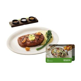 상품 이미지: (빕스) 샐러드바 성인 2인 평일 런치 식사권 + 채끝 스테이크 210g