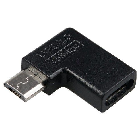 상품 이미지: 컴스 90도 꺾임 USB C타입 to 마이크로5핀 변환 젠더 10W