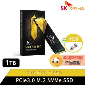 상품 이미지: SK하이닉스 GOLD P31 NVMe SSD 1TB +우체국택배+당일출고+나사증정+