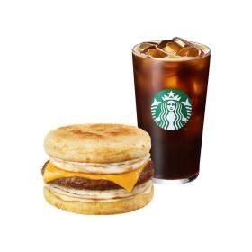 상품 이미지: (스타벅스) 아이스 카페 아메리카노 T + 더블 에그 브렉퍼스트  체다 샌드위치