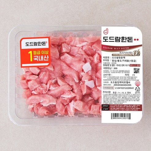 상품 이미지: 도드람한돈 1등급 등심 카레용 (냉장), 300g, 1개
