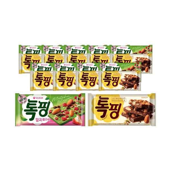 상품 이미지: 오리온 톡핑 말차블라썸 43g, 10입, 1개+톡핑 아몬드 그래놀라 43g, 10입, 1개