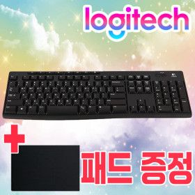 상품 이미지: 로지텍코리아 정품 K270 무선 키보드 사무용 한글자판 + 마우스패드증정