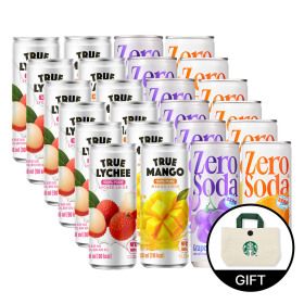 상품 이미지: 클룹 베스트 A세트 250ml 총24입 1박스(제로소다 포도+오렌지+트루 100% 리치+망고주스) NFC 착즙 과일 탄산