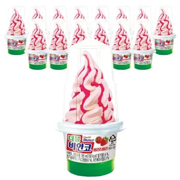 상품 이미지: [슈팅냉동] 롯데웰푸드 더블비얀코 베리&베리, 185ml, 15개