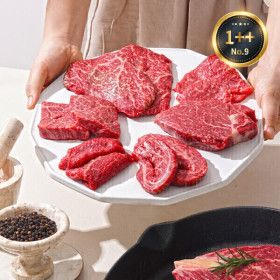 상품 이미지: (신선집중) 1++NO.9 등급 한우 100g+100g 골라담기 7종 택1 / 국거리 불고기 등심 (2개사면 무료배송)