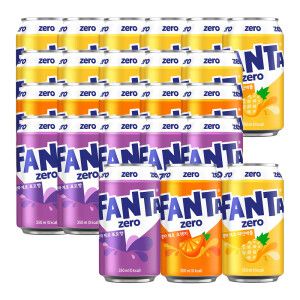 상품 이미지: 환타 제로 파인 12캔+오렌지 6캔+포도 6캔 350ml (총 24캔)