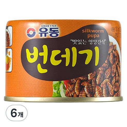 상품 이미지: 유동 번데기 통조림, 130g, 6개