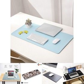 상품 이미지: 롤링 휴대용 가죽 데스크 매트 90x45cm 스카이블루/긴마우스받침대/긴마우스패드/롱마우스받침/롱마우스받