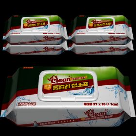 상품 이미지: 물걸레청소포 특대형 5팩/총150매 (팩당30매) 렛츠클린 고급형 베이킹소다