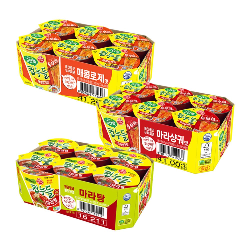 상품 이미지: [6+6+6] 오뚜기 고단백 컵누들 매콤로제맛 6개+마라샹