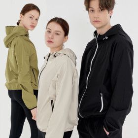 상품 이미지: 크노텐 자켓 땀복 윈드자켓 러닝 바람막이 블랙베이지올리브그린 남녀공용