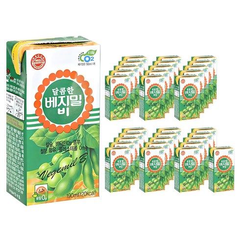 상품 이미지: 베지밀 달콤한 비 두유, 190ml, 32개
