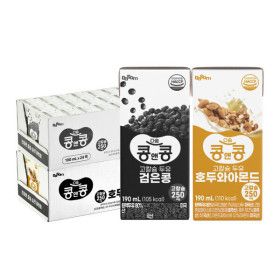 상품 이미지: 콩앤콩 고칼슘 두유 검은콩 190ml 24팩 + 호두와 아몬드 190ml 24팩 (총 48팩)