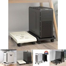 상품 이미지: (블랙) 컴퓨터 본체 받침대/데스크탑/선반/다이/PC/바퀴/달린/거치대/QHSCPQKECLAEO/바침대