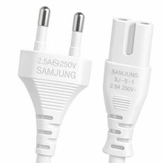 상품 이미지: 삼정 국산 AC 8자 백색 코드 화이트 전원케이블, 2m, 1개