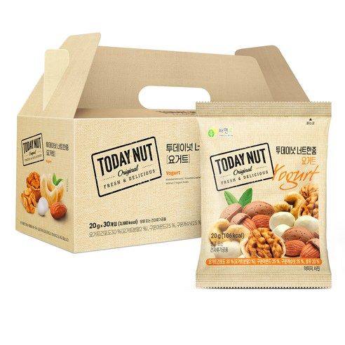 상품 이미지: 투데이넛 너트한줌 요거트 견과세트 600g, 30개