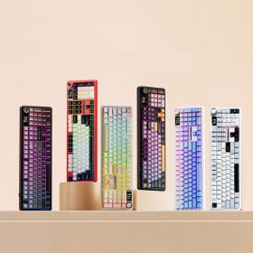 상품 이미지: Aula 독거미 F108 pro 유무선 기계식 키보드 풀배열 핫스왑 블루투스 8000mAh 2.4G RGB 6가지옵션
