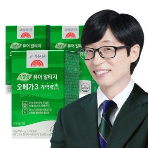 상품 이미지: 고려은단 식물성 퓨어 알티지 오메가3 기억력+ 60캡슐 X 3개 (3개월분)