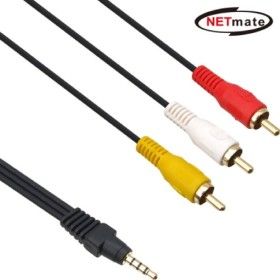 상품 이미지: NETmate NMA SR315 ST RCA 3선 케이블 1.5m/오디오/RCA/TO/카오디오/TO/앰프/고음질/AUX/연장선/서브/우퍼