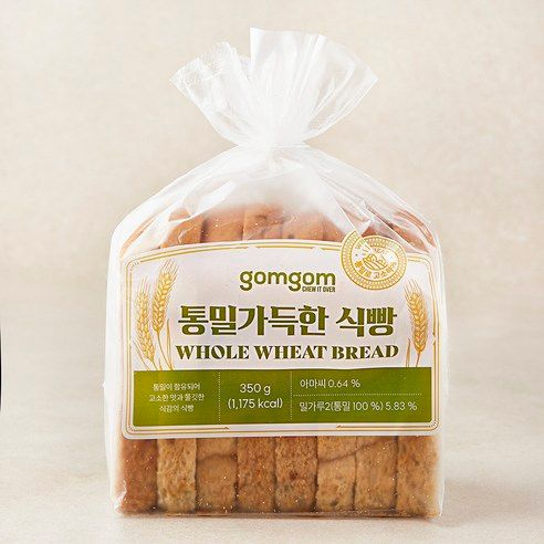 상품 이미지: 곰곰 통밀가득한 식빵, 350g, 1개