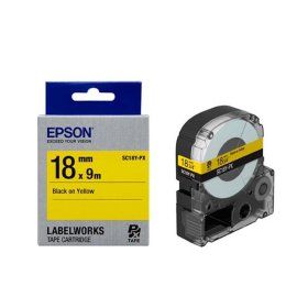 상품 이미지: 엡손 라벨테이프 SC18Y-PX 18mmX9m 노랑 검정