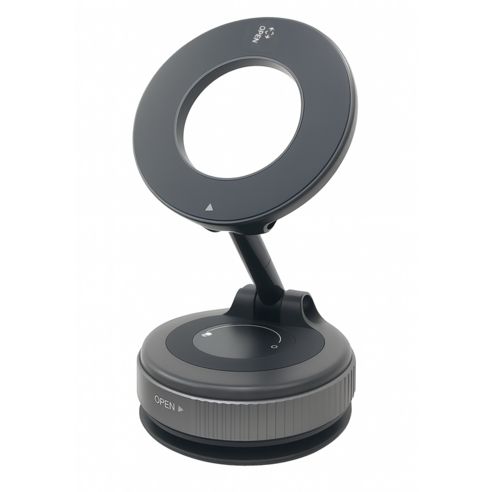 상품 이미지: 브론텍 차량용 맥세이프 초강력 진공 흡착식 360도 회전 접이식 휴대폰 핸드폰 거치대 대쉬보드, 블랙, 1개