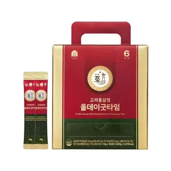 상품 이미지: 풍년보감 6년근 고려홍삼정 올데이굿타임 홍삼스틱 10g 100포 지함, 1개