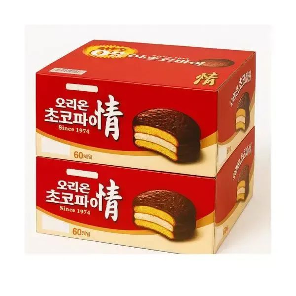 상품 이미지: 총120개 오리온 초코파이 (60입 2박스) 온가족 가성비 간식 대용량 낱개포장 부담 없이 즐기는 달콤한 추억
