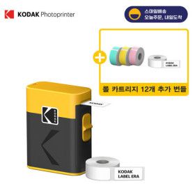 상품 이미지: 코닥 라벨프린터 ERA M50 옐로우 (라벨롤 1개내장)+12롤 번들 라벨프린터기 라벨기 휴대용 라벨 네임