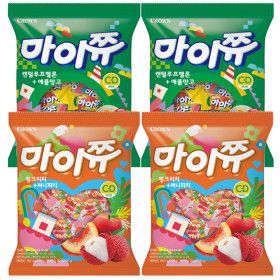 상품 이미지: 마이쮸 284g 캔탈루프멜론 애플망고 2봉+핑크리치 써니피치 2봉(합4봉) 대용량 캐러멜 캔디