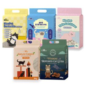 상품 이미지: (오늘만 20%할인)먼지없는 고양이모래 최고급 벤토나이트 무향 18kg/두부/벤토카사바혼합/와이오밍/카사바
