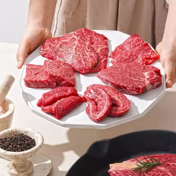 상품 이미지: [품질보장]1++No.9 한우 등심/차돌박이/국거리/불고기/갈비살 외 구이 200g