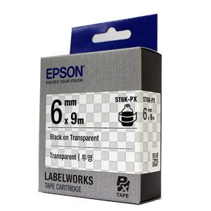 상품 이미지: 엡손 정품라벨테이프 ST6K-PX 6mm 투명바탕검정글씨