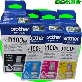상품 이미지: 브라더 DCP-T236 DCP-T230 복합기 프린터 정품 무한 검정 컬러 잉크 BTD100BK 4색 /세트구매