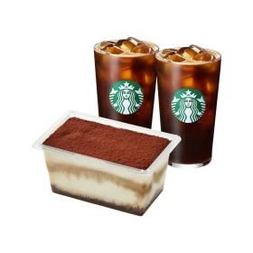 상품 이미지: (스타벅스) 아이스 카페 아메리카노 T 2잔 + 레이디핑거 티라미수 케이크