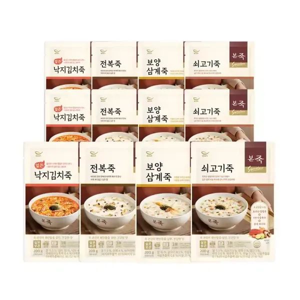 상품 이미지: [내일도착] 본죽 파우치 200g죽 8종세트