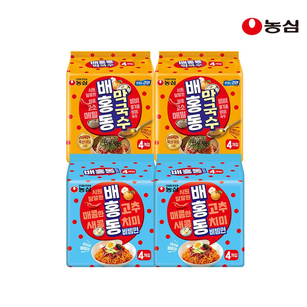 상품 이미지: 농심 배홍동 비빔면 8입 + 배홍동 막국수 8입