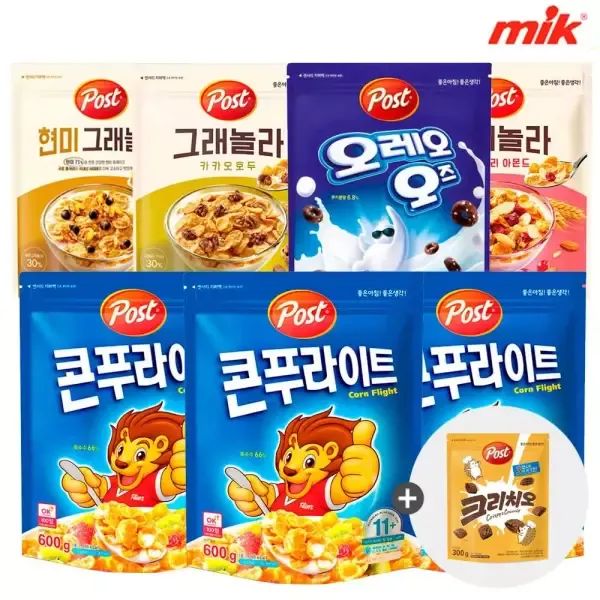 상품 이미지: [15%중복쿠 폰]포스트 콘푸라이트 600g x 3개+크리치오300g [코코볼/아몬드/그래놀라/간식/골든