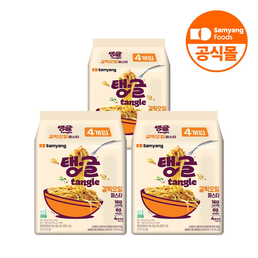 상품 이미지: (임박특가) 삼양식품 탱글 갈릭오일 파스타 100g, 12개 (26.09.26)