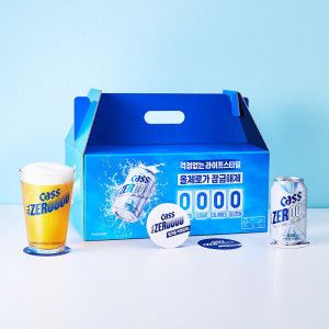 상품 이미지: 카스 올제로 330ml 12캔 +전용잔2개+전용 코스터4개 선물패키지