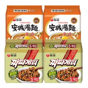 상품 이미지: 농심 짜파게티 10개 +안성탕면 10개 (총 20봉)